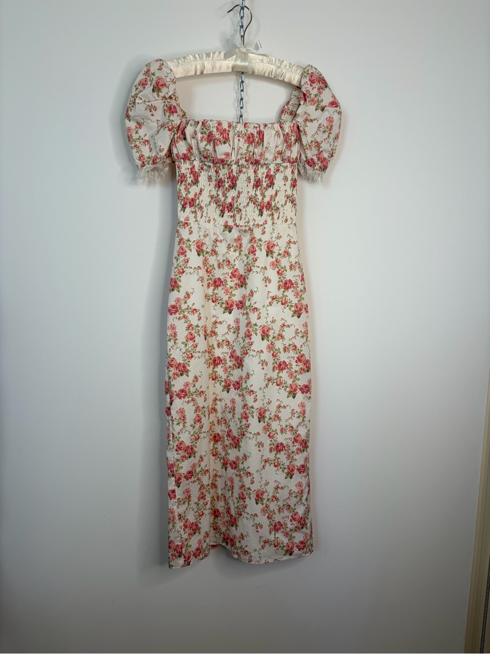 House of CB White Midi Dress with Pink Floral Print - Picture 3 of 8